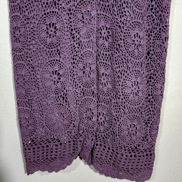 VTG JENNIFER KELLY Purple Crochet Pencil Skirt - Picture 6 of 11